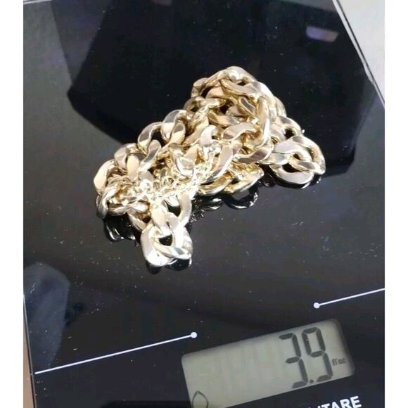 Vintage Estate CHUNKY Curb Link Chain Gold Tone 18-20" Adjustable Necklace HEAVY - Picture 8 of 9